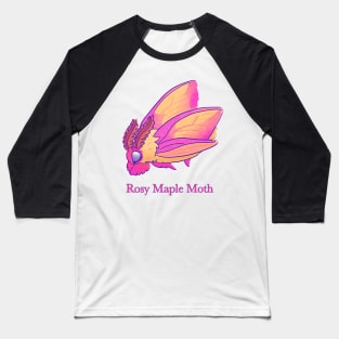 Rosy Maple Moth Baseball T-Shirt